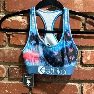 Ethika women's THE S-BRA size small blue design‎ NWT blue and pink tie dye